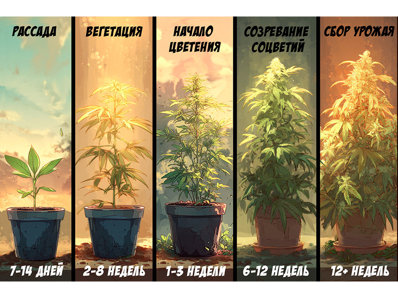 Стадии созревания конопли и признаки зрелости